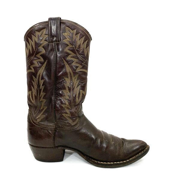 Vintage JUSTIN Brown Leather Boots Made In Texas Size 8.5 D main image 7